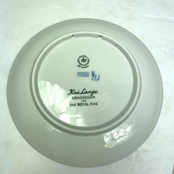 Royal Copenhagen Kongeligt Plate The Royal Oak Kai Lange Danish Underglaze Blue - Picture 4 of 5